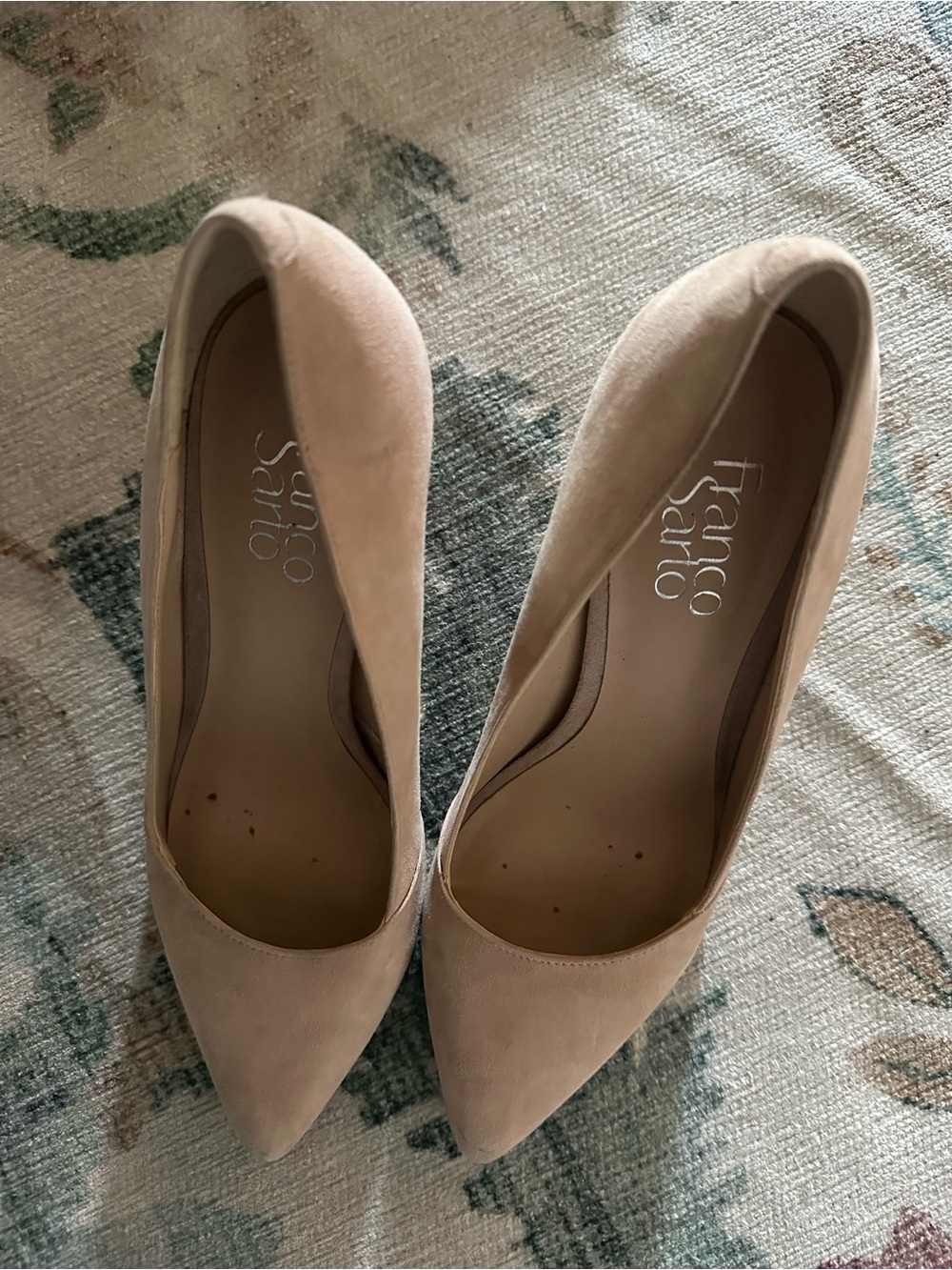 Franco Sarto Blush Suede Pointed-Toe Pumps